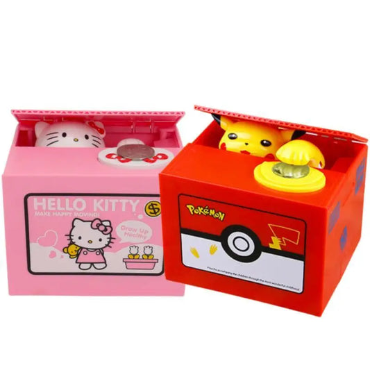 Pokemon Hello Kitty Piggy Bank Action Figure Anime Cartoon Pikachu